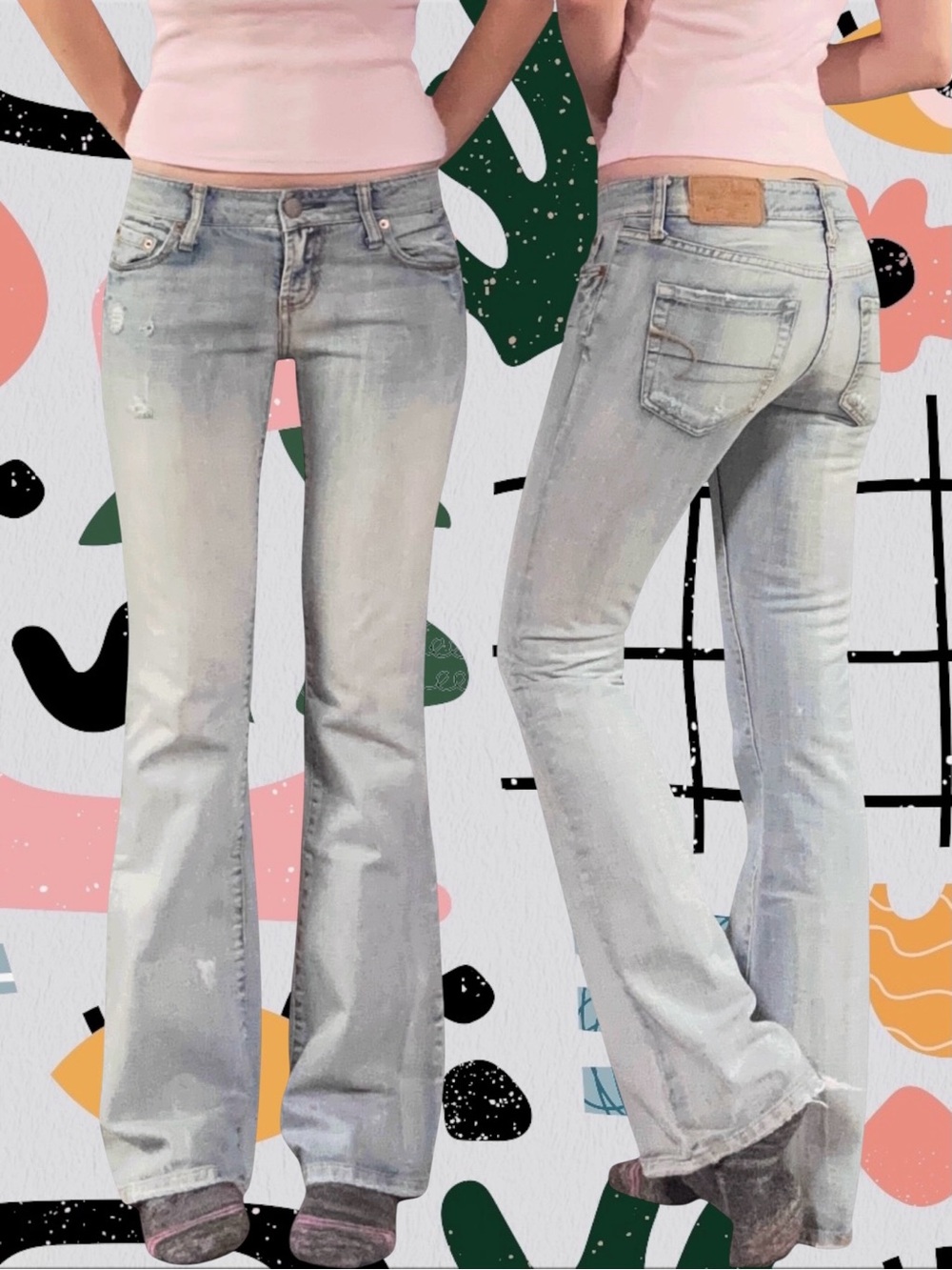 American Eagle | Y2K Hipster Low Rise Light Wash Bootcut Jeans
